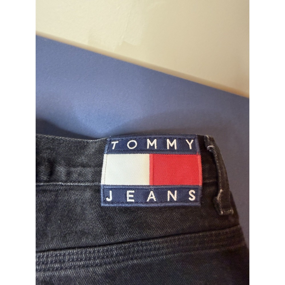 Vintage 90s Tommy Jeans Carpenter Jeans Mens 36x30 Faded Black Baggy Wide Leg - Picture 6 of 6
